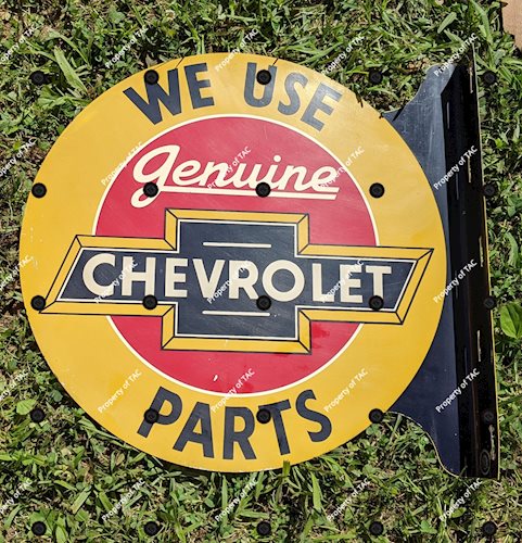 We Use Chevrolet Genuine Parts DST Tin Flange Sign