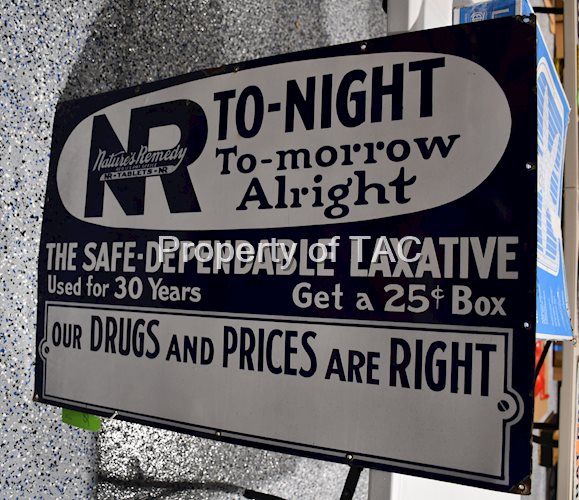 Nature Remedy "To-Night To-morrow Alright" Porcelain Sign