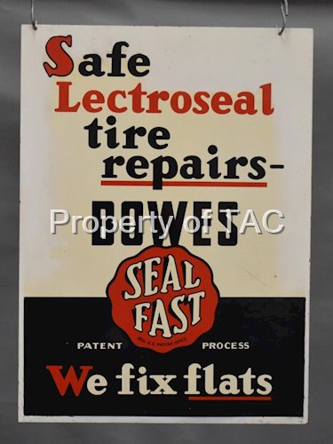 Bowes Seal Fast "Safe Lectrosel Tire Repairs" Metal Sign