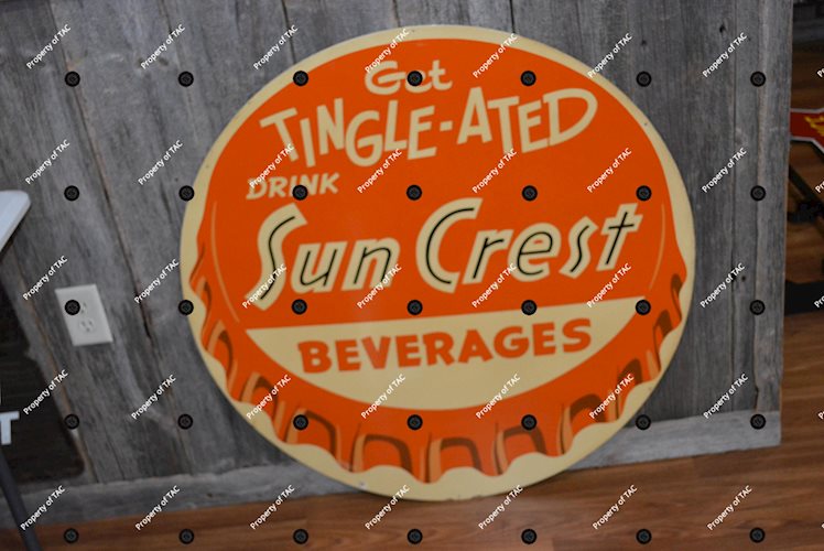 Sun Crest Beverages Bottle Cap Beverages Metal Sign
