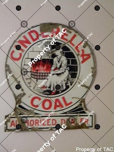 Cinderella Coal Authorized Dealer Keyhole Shaped SSP Single Sided Porcelain Sign