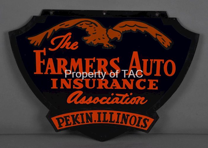 The Farmers Auto Insurance Association w/Logo Porcelain Sign