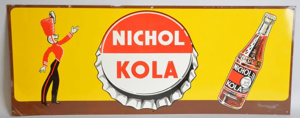 Nichol Kola w/bottle metal sign