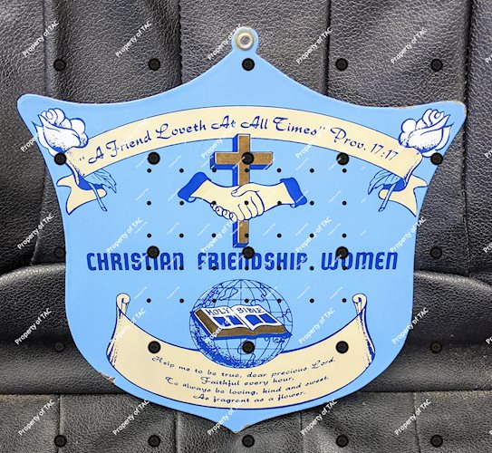 Christian Friendship Women SSP Porcelain Shield Club Sign