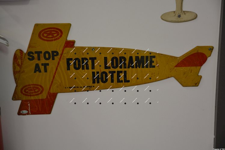 Stop at Fort Laramie Hotel sign