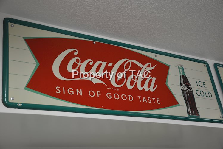 Coca-Cola "Sign of Good Taste" fishtail logo w/bottle