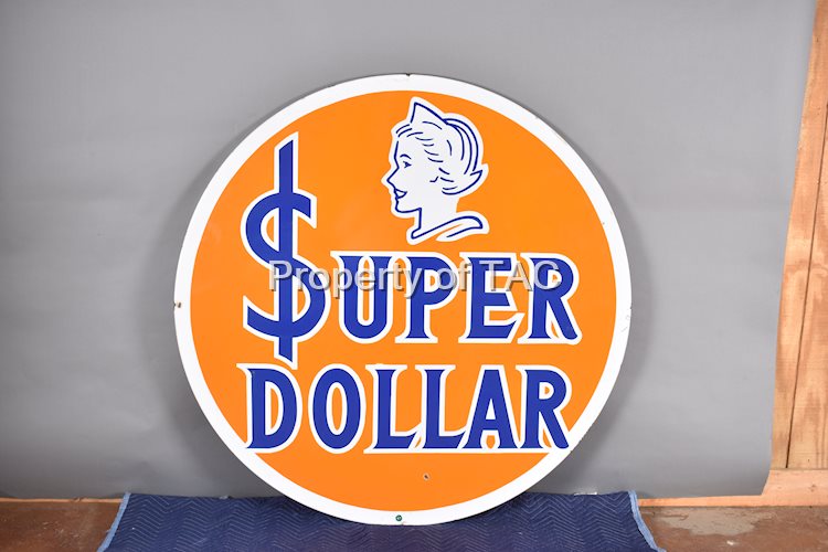 Super Dollar w/Logo Porcelain Sign