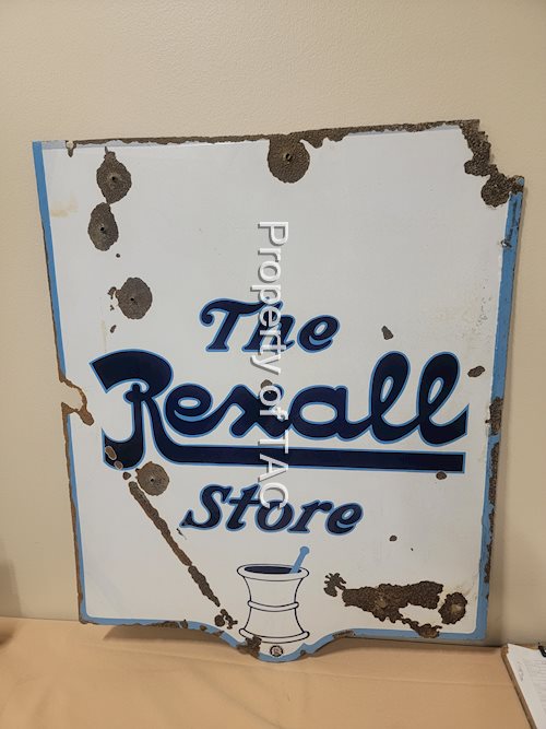 The Rexall Store w/Logo Porcelain Sign