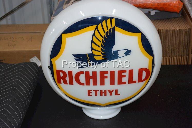 Richfield Ethyl w/Art Deco Logo 13.5" Single Globe Lens