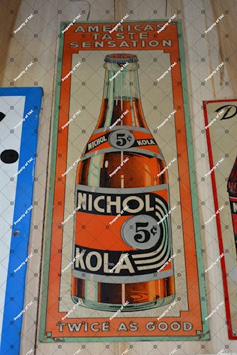 Nichol Kola Twice as Good" w/bottle sign"