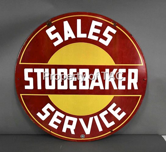 Rare Size Studebaker Sales Service Porcelain Sign (TAC)