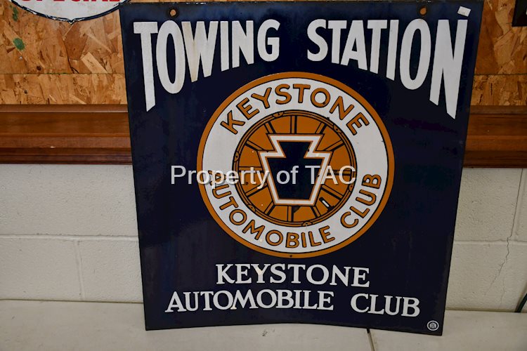 Keystone Automobile Club "Towing Station" Porcelain Sign