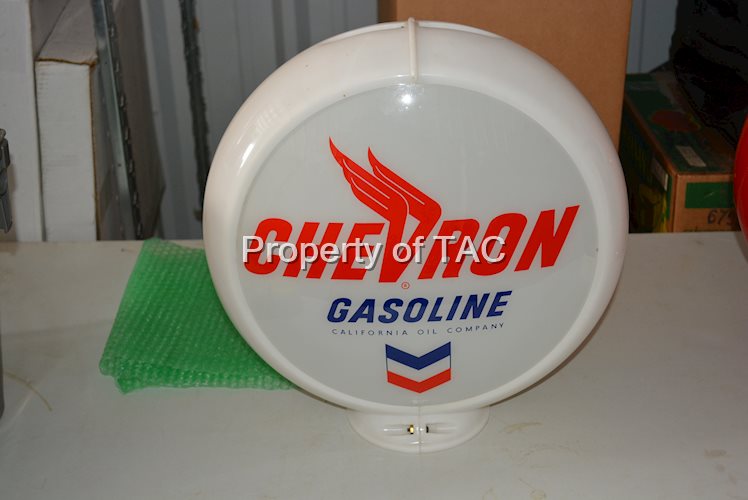 Chevron Gasoline w/Logo 13.5"D. Single Globe Lens