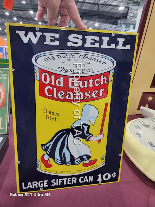 We Sell Old Dutch Cleanser w/Logo Porcelain Sign (this is a 1960 reissues)
