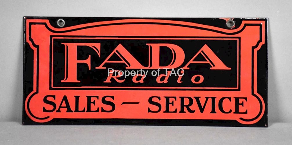 Fada Radio Sales Service Porcelain Sign