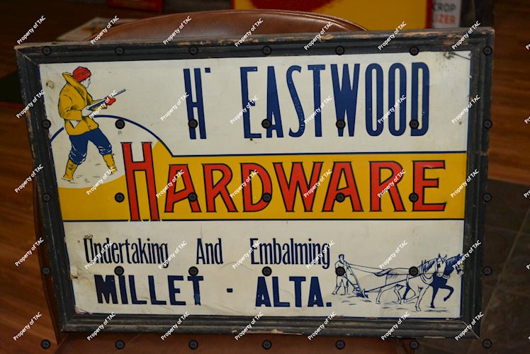 H. Eastwood Hardware Undertaking and Embalming" Metal Sign"