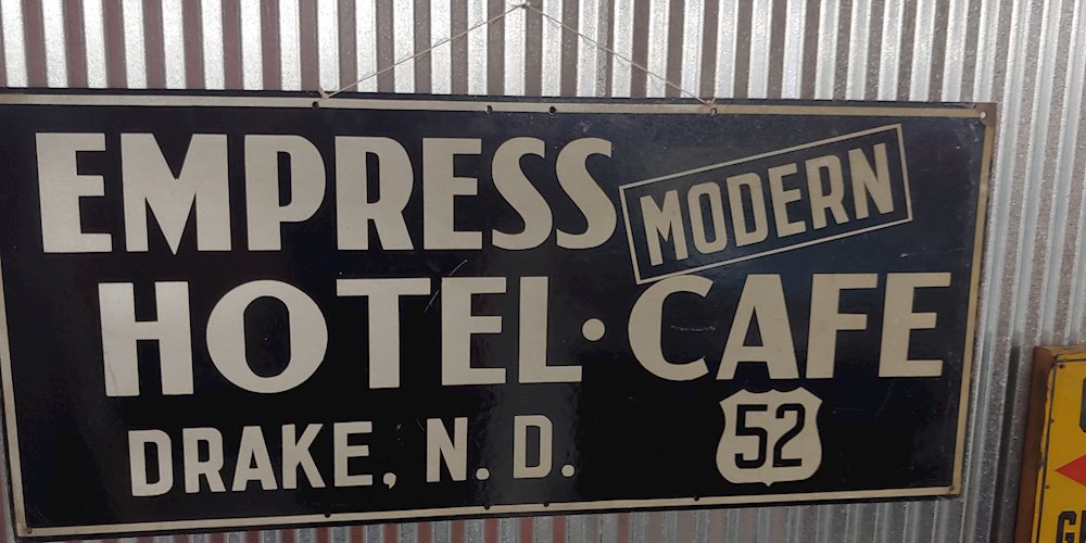 Empress Hotel Modern Café Rt 52 Metal Sign