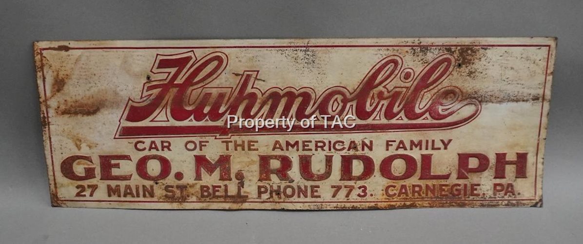Hupmobile "Car of The American Family" Metal Tacker Sign