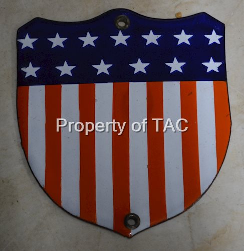 Red, White & Blue Stars and Stripes Small Porcelain Shield