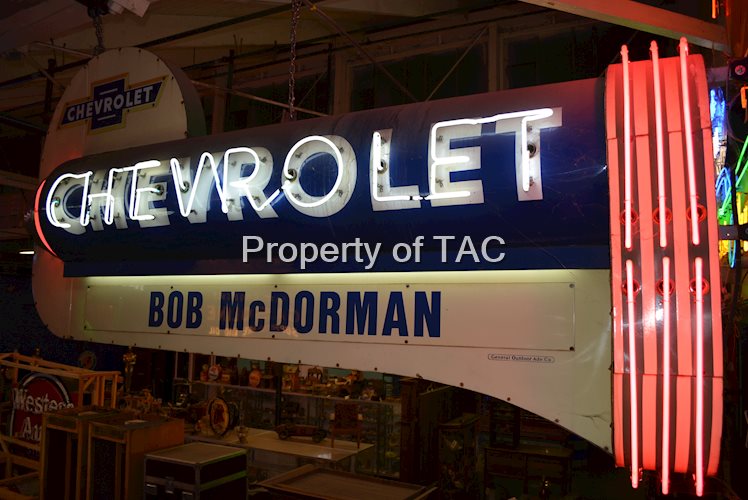 Large Chevrolet Torpedo Porcelain Neon Sign