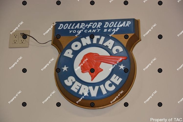 Pontiac Service w/full feather logo Dollar for Dollar" sign"