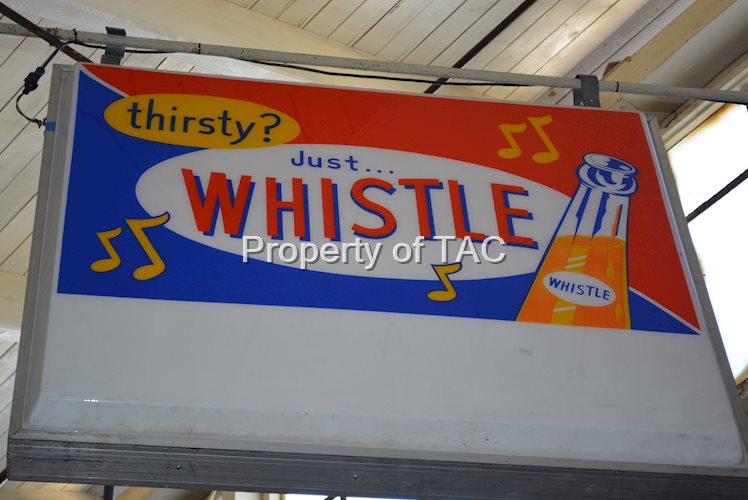 Thirsty? Just Whistle w/Bottle Plastic Lighted Signs