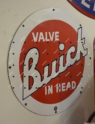 Buick Valve in Head Porcelain sign