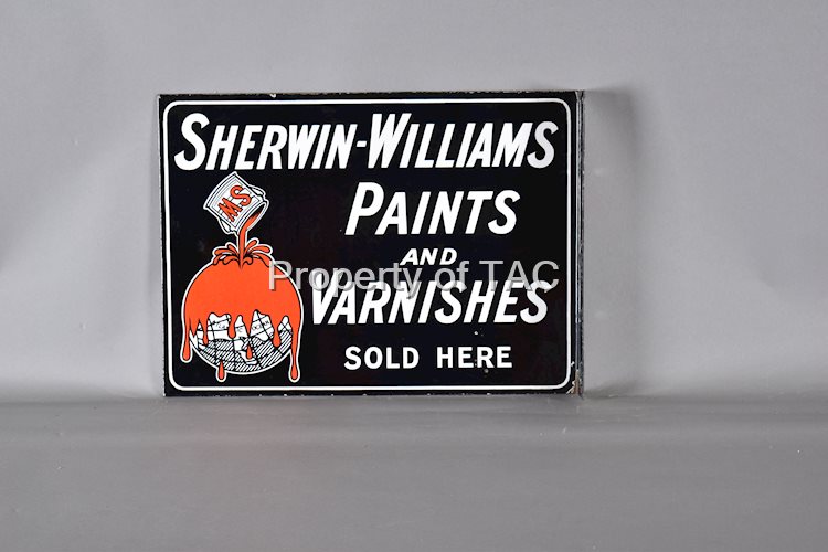 Sherwin-Williams Paints & Varnishes Sold Here Porcelain Sign