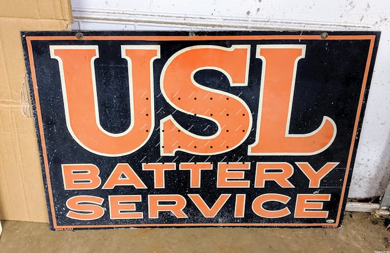 USL Battery Service Double Sided Tin Sign