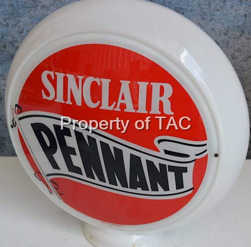 Sinclair w/Pennant touching the pole 13.5" Single Globe Lens