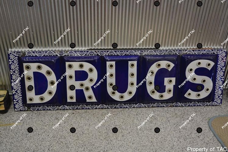 DRUGS sign w/bulbs