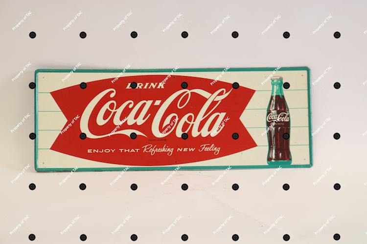 Drink Coca-Cola Enjoy that refreshing new feeling" w/bottle sign"