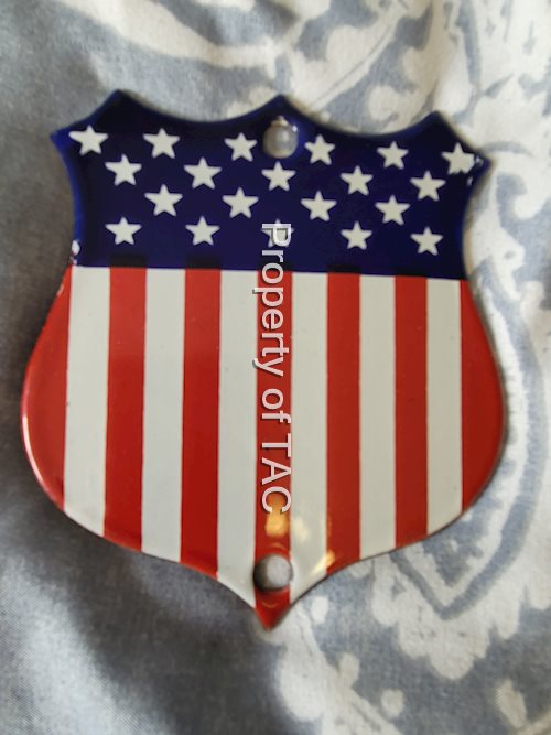 Porcelain USA Shield Sign