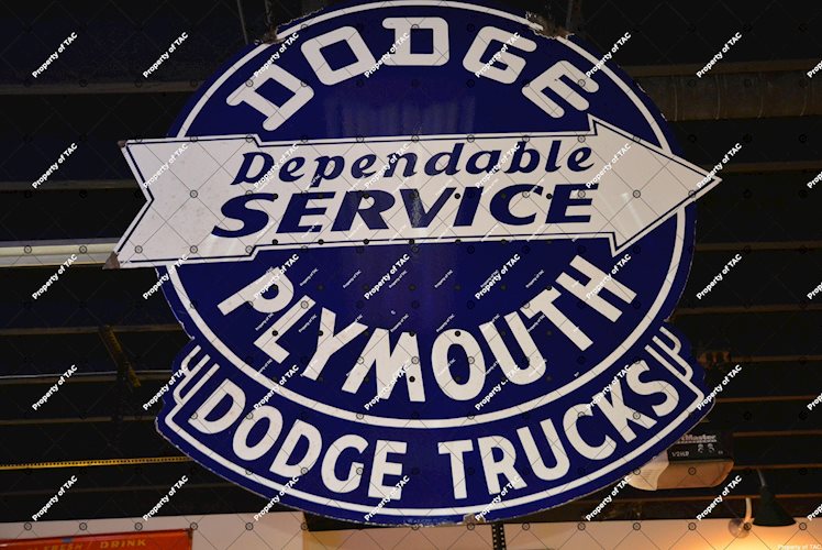 Dodge Plymouth Dodge Trucks Dependable Service" sign"