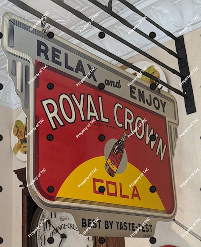 Relax & Enjoy Royal Crown Cola Best By Taste-Test DST Tin Sign