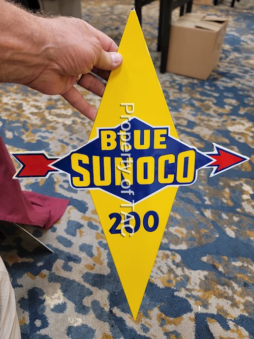 Blue Sunoco 200 Porcelain Pump sign