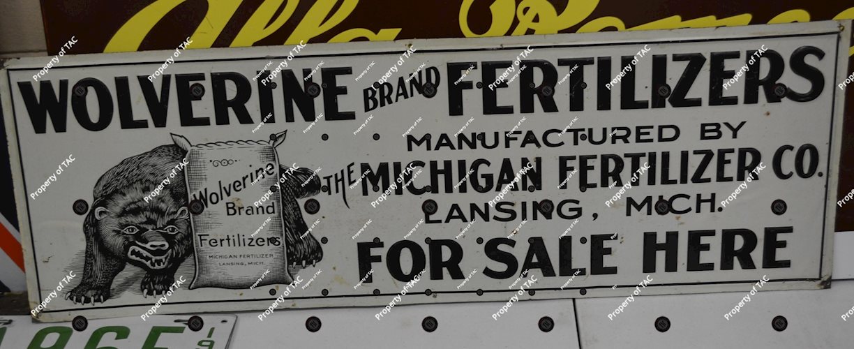 Wolverine Brand Fertilizers w/logo metal sign
