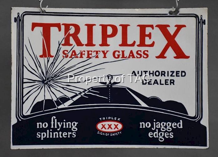 Triplex Safety Glass Authorized Dealer Porcelain Sign