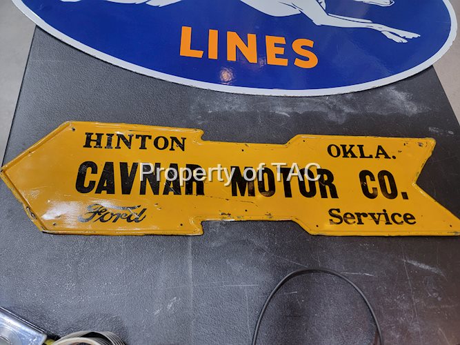 Cavnar Motor Co. Ford Service Metal Arrow Sign