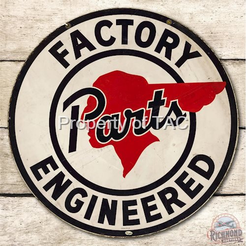 (Pontiac) Factory Engineered Parts w/Full Feather Logo Metal Sign