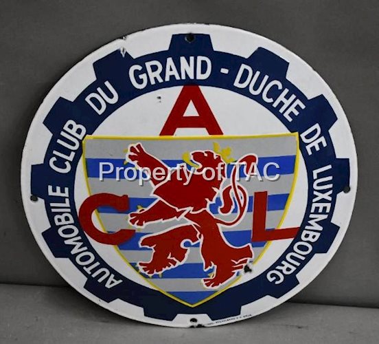 Automobile Club Du Grand Duche De Luxembourg Porcelain Bubble Sign