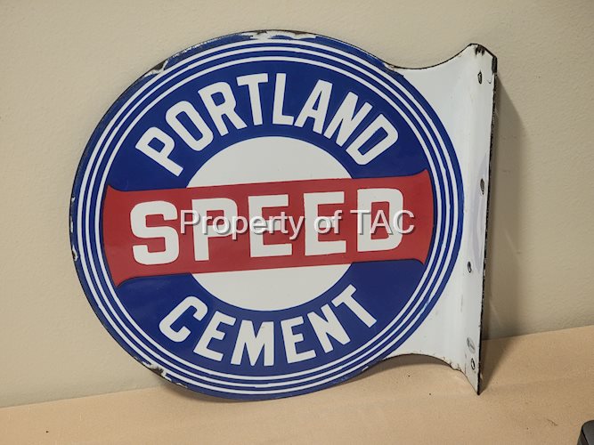 Portland Speed Cement Porcelain Flange Sign