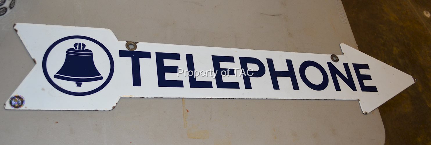 Telephone w/Logo Porcelain Sign