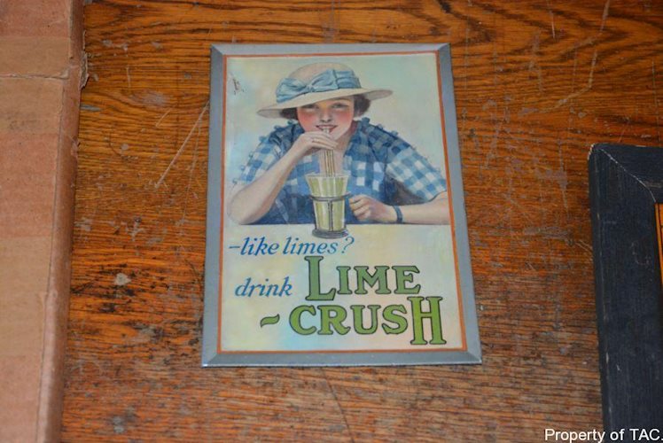Drink Lime-Crush w/lady drinking sign