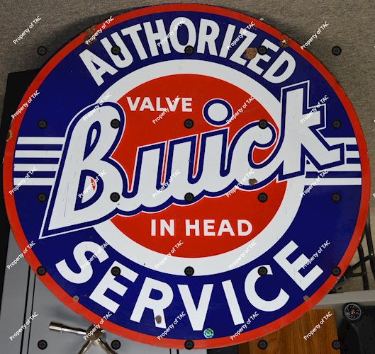 Buick Value-in-Head Authorized Service (white outlined) Porcelain Sign