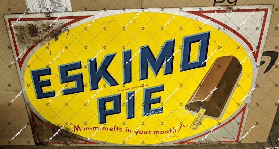Eskimo Pie Melts in Your Mouth" DST Double Sided Tin Sign"
