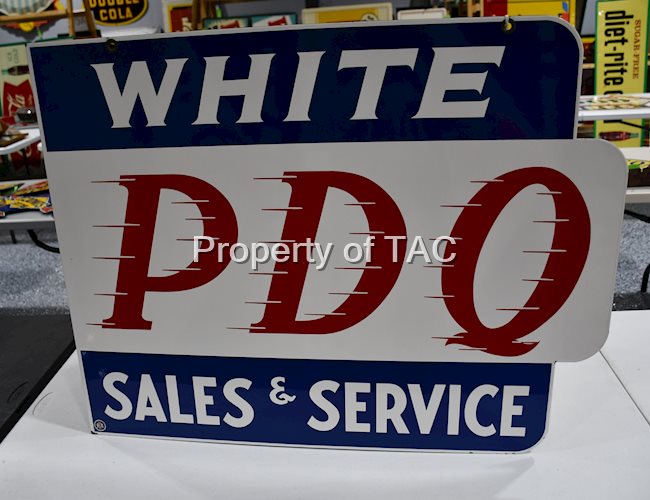White (Trucks) PDQ Sales & Service Porcelain Sign