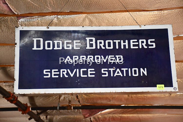 DODGE BROTHERS APPROVED SERVICE STATION DOUBLE-SIDED PORCELAIN SIGN