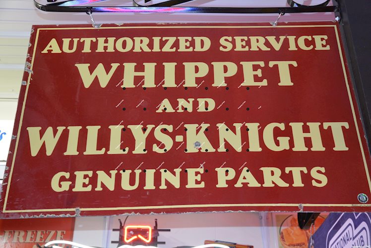 Whippet and Willys Knight Authorized Service sign