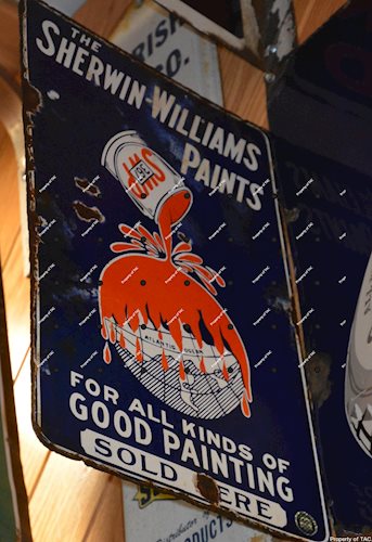Sherwin-Williams For all kinds of good painting Sold here" porcelain Sign"